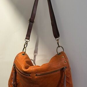 Lucky Brand Orange and Brown Shoulder Bag